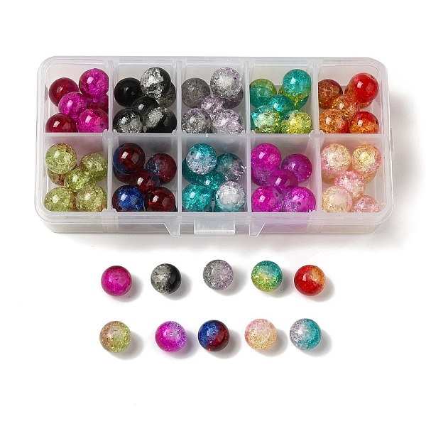 PandaHall 100Pcs 10 Colors Spray Painted Transparent Crackle Glass Beads, Two Tone, Round, Mixed Color, 12~12.5mm, Hole: 1.6mm, 10Pcs/color..., Multicolor
PandaHall 100Pcs 10 Colors Spray Painted Transparent Crackle Glass Beads, Two Tone, Round, Mixed Color, 12~12.5mm, Hole: 1.6mm, 10Pcs/color..., Multicolor