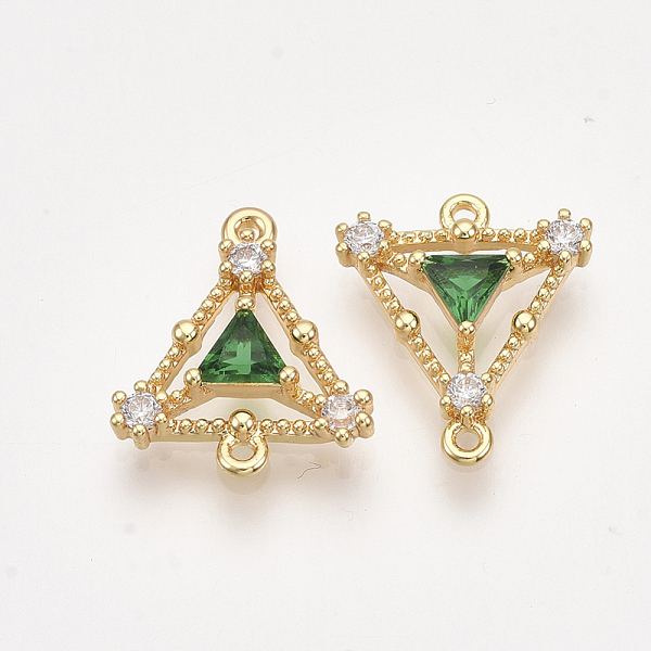 PandaHall Brass Cubic Zirconia Links, Real 18K Gold Plated, Nickel Free, Triangle, Green, 15x13x3mm, Hole: 1mm Brass+Cubic Zirconia Triangle...
PandaHall Brass Cubic Zirconia Links, Real 18K Gold Plated, Nickel Free, Triangle, Green, 15x13x3mm, Hole: 1mm Brass+Cubic Zirconia Triangle...