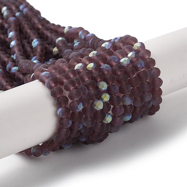 PandaHall Transparent Glass Beads Strands, Faceted, Frosted, Half AB Color Plated, Rondelle, Purple, 4~4.5x3.5~4mm, Hole: 1mm, about...
PandaHall Transparent Glass Beads Strands, Faceted, Frosted, Half AB Color Plated, Rondelle, Purple, 4~4.5x3.5~4mm, Hole: 1mm, about...