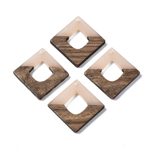 PandaHall Resin & Walnut Wood Pendants, Rhombus, Antique White, 27x27x4mm, Hole: 2mm Resin+Wood Rhombus Brown
PandaHall Resin & Walnut Wood Pendants, Rhombus, Antique White, 27x27x4mm, Hole: 2mm Resin+Wood Rhombus Brown
