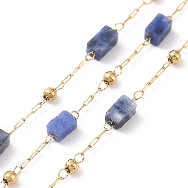 PandaHall Natural Lapis Lazuli Rectangle Beaded Chains, with Golden 304 Stainless Steel Findings, Unwelded, 4~4.5x2~2.5x2~2.5mm, about 3.28...
PandaHall Natural Lapis Lazuli Rectangle Beaded Chains, with Golden 304 Stainless Steel Findings, Unwelded, 4~4.5x2~2.5x2~2.5mm, about 3.28...