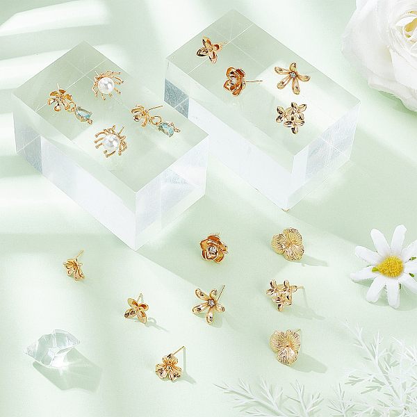 PandaHall 16Pcs 8 Style Brass Stud Earring Findings, with 925 Sterling Silver Pins and Loop, with Clear Cubic Zirconia, Real 18K Gold...
PandaHall 16Pcs 8 Style Brass Stud Earring Findings, with 925 Sterling Silver Pins and Loop, with Clear Cubic Zirconia, Real 18K Gold...
