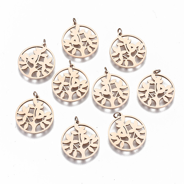PandaHall 304 Stainless Steel Pendants, Laser Cut, with Jump Rings, Flat Round with Tree of Life, Rose Gold, 16.5x15x1mm, Jump Ring: 3x0.4mm...
PandaHall 304 Stainless Steel Pendants, Laser Cut, with Jump Rings, Flat Round with Tree of Life, Rose Gold, 16.5x15x1mm, Jump Ring: 3x0.4mm...