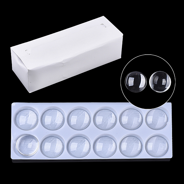 PandaHall Transparent Glass Cabochons, Half Round/Dome, Clear, 18mm, about 1260pcs/box Glass Half Round Clear
PandaHall Transparent Glass Cabochons, Half Round/Dome, Clear, 18mm, about 1260pcs/box Glass Half Round Clear
