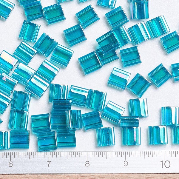 PandaHall MIYUKI TILA Beads, Japanese Seed Beads, 2-Hole, (TL2458) Transparent Teal AB, 5x5x1.9mm, Hole: 0.8mm, about 1180pcs/100g Glass..., Cyan
PandaHall MIYUKI TILA Beads, Japanese Seed Beads, 2-Hole, (TL2458) Transparent Teal AB, 5x5x1.9mm, Hole: 0.8mm, about 1180pcs/100g Glass..., Cyan