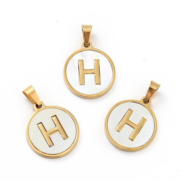 PandaHall Vacuum Plating 304 Stainless Steel with White Shell Pendants, Golden, Flat Round with Letter Charm, Letter.H, 18x16x1.5mm, Hole...
PandaHall Vacuum Plating 304 Stainless Steel with White Shell Pendants, Golden, Flat Round with Letter Charm, Letter.H, 18x16x1.5mm, Hole...