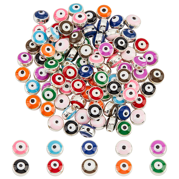 PandaHall 100 Pcs Enamel Evil Eye Beads, 10 Colors 8mm Flat Round Evil Eye Beads Charm Turkish Evil Eye Spacer Beads for Jewelry Making DIY..., Multicolor
PandaHall 100 Pcs Enamel Evil Eye Beads, 10 Colors 8mm Flat Round Evil Eye Beads Charm Turkish Evil Eye Spacer Beads for Jewelry Making DIY..., Multicolor