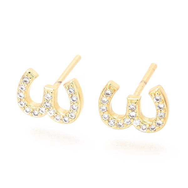 PandaHall Brass Micro Pave Clear Cubic Zirconia Stud Earrings, Greek Alphabet, Real 18k Gold Plated, Letter.W, 8.5x6x1.9mm, Pin: 0.9mm Cubic...
PandaHall Brass Micro Pave Clear Cubic Zirconia Stud Earrings, Greek Alphabet, Real 18k Gold Plated, Letter.W, 8.5x6x1.9mm, Pin: 0.9mm Cubic...