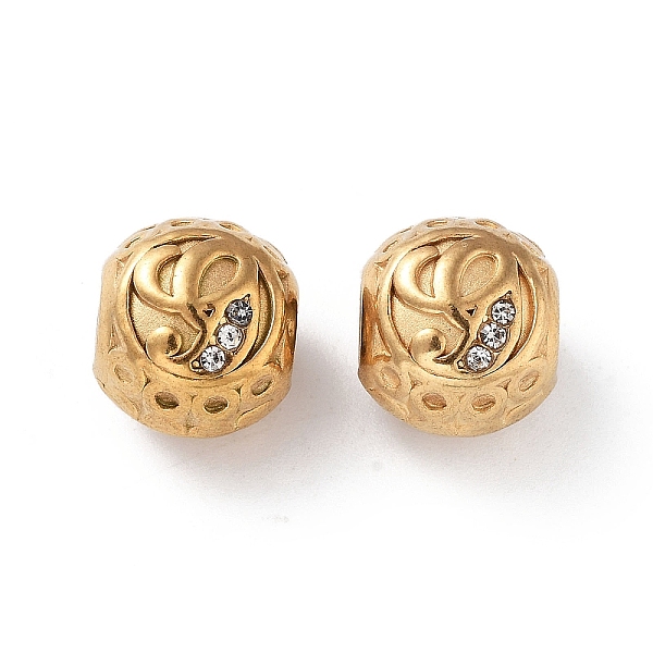 PandaHall 304 Stainless Steel Rhinestone European Beads, Round Large Hole Beads, Real 18K Gold Plated, Round with Letter, Letter G, 11x10mm..., Clear
PandaHall 304 Stainless Steel Rhinestone European Beads, Round Large Hole Beads, Real 18K Gold Plated, Round with Letter, Letter G, 11x10mm..., Clear
