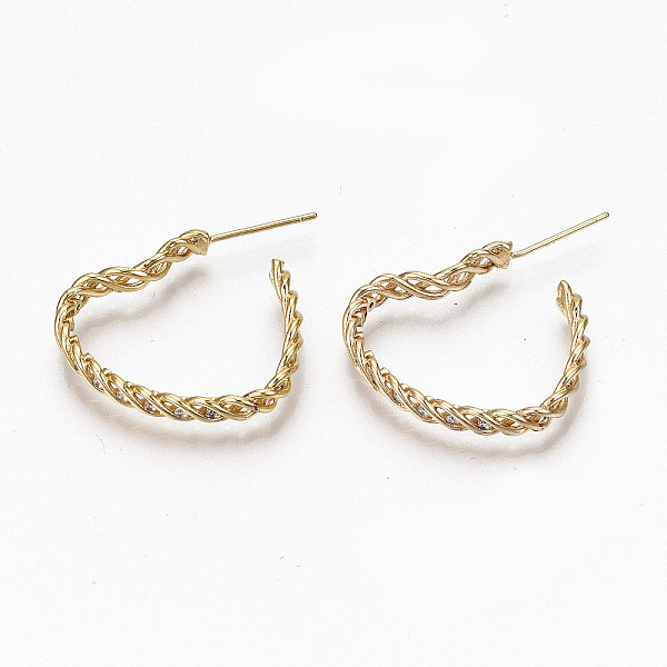 PandaHall Brass Micro Pave Clear Cubic Zirconia Half Hoop Earrings, Stud Earring, Heart, Nickel Free, Real 18K Gold Plated, 32.5x24x3.5mm...
PandaHall Brass Micro Pave Clear Cubic Zirconia Half Hoop Earrings, Stud Earring, Heart, Nickel Free, Real 18K Gold Plated, 32.5x24x3.5mm...