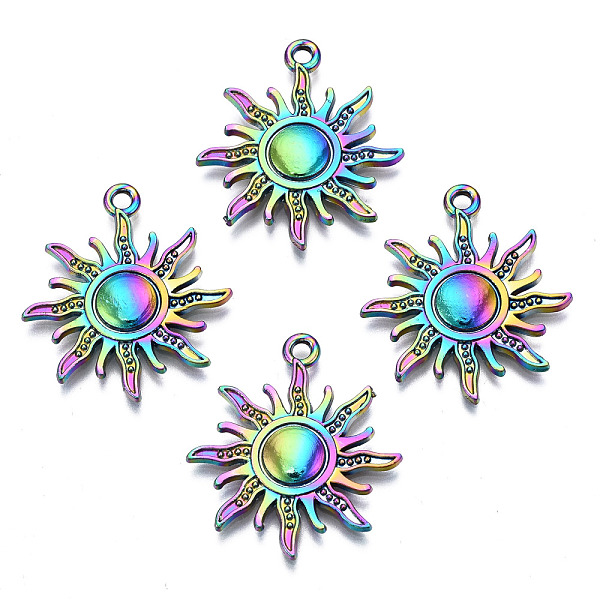PandaHall Rainbow Color Alloy Pendants, Cadmium Free & Nickel Free & Lead Free, Sun, 27.5x24x2mm, Hole: 1.8mm Alloy Sun
PandaHall Rainbow Color Alloy Pendants, Cadmium Free & Nickel Free & Lead Free, Sun, 27.5x24x2mm, Hole: 1.8mm Alloy Sun