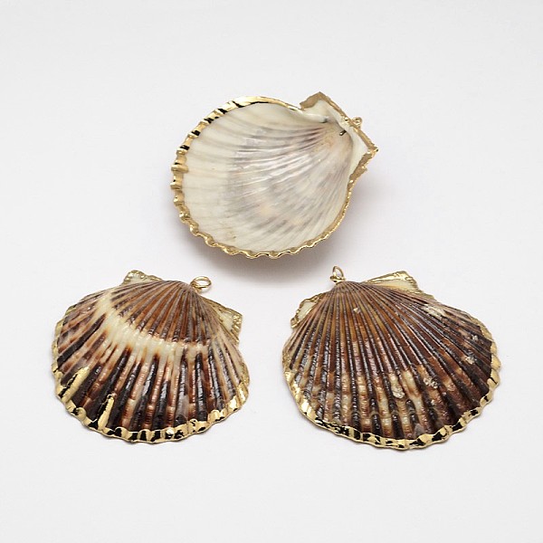 PandaHall Natural Shell Big Pendant, with Plated Golden Brass Findings, 50~68x40~54x4~5mm, Hole: 2mm Shell Shell Shape
PandaHall Natural Shell Big Pendant, with Plated Golden Brass Findings, 50~68x40~54x4~5mm, Hole: 2mm Shell Shell Shape