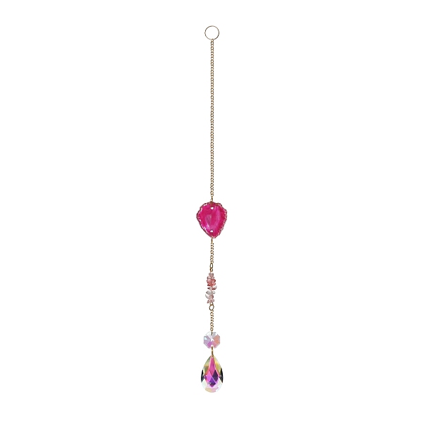 PandaHall Natural Agate & Cherry Quartz Glass Chip Pendant Decorations, Hanging Suncatchers, with Iron Findings and Glass Teardrop Charm..., Red
PandaHall Natural Agate & Cherry Quartz Glass Chip Pendant Decorations, Hanging Suncatchers, with Iron Findings and Glass Teardrop Charm..., Red