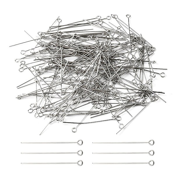 PandaHall 304 Stainless Steel Eye Pins, Stainless Steel Color, 21 Gauge, 40mm, Pin: 0.7mm, Hole: 2mm 304 Stainless Steel
PandaHall 304 Stainless Steel Eye Pins, Stainless Steel Color, 21 Gauge, 40mm, Pin: 0.7mm, Hole: 2mm 304 Stainless Steel