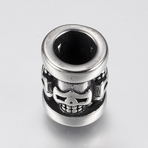 PandaHall 304 Stainless Steel Beads, Column with Skull, Antique Silver, 13x10mm, Hole: 6mm 304 Stainless Steel Column
PandaHall 304 Stainless Steel Beads, Column with Skull, Antique Silver, 13x10mm, Hole: 6mm 304 Stainless Steel Column