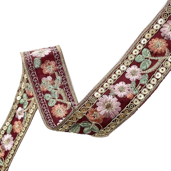 PandaHall 10 Yards Embroidery Flower Polyester Ribbon, Clothes Accessories, Dark Red, 1-5/8 inch(40mm) Polyester Flower
PandaHall 10 Yards Embroidery Flower Polyester Ribbon, Clothes Accessories, Dark Red, 1-5/8 inch(40mm) Polyester Flower