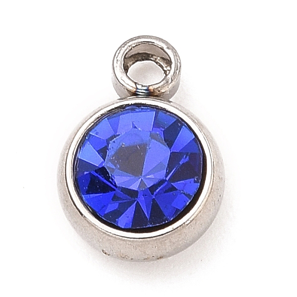 PandaHall 304 Stainless Steel Charms, with Acrylic Rhinestone, Birthstone Charms, Faceted, Flat Round, Stainless Steel Color, Sapphire..., Blue
PandaHall 304 Stainless Steel Charms, with Acrylic Rhinestone, Birthstone Charms, Faceted, Flat Round, Stainless Steel Color, Sapphire..., Blue