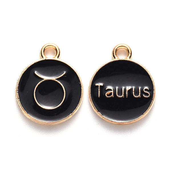 PandaHall Alloy Enamel Pendants, Cadmium Free & Lead Free, Flat Round with Constellation, Light Gold, Black, Taurus, 22x18x2mm, Hole: 1.5mm...
PandaHall Alloy Enamel Pendants, Cadmium Free & Lead Free, Flat Round with Constellation, Light Gold, Black, Taurus, 22x18x2mm, Hole: 1.5mm...