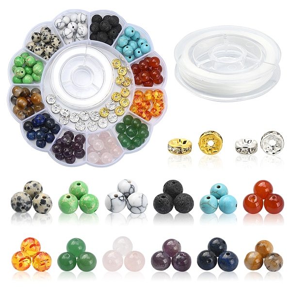 PandaHall DIY Gemstone Bracelet Making Kit, Includ Natural & Synthetic Mixed Gemstone Beads, Brass Rhinestone Spacer Beads, Elastic Thread..., Multicolor
PandaHall DIY Gemstone Bracelet Making Kit, Includ Natural & Synthetic Mixed Gemstone Beads, Brass Rhinestone Spacer Beads, Elastic Thread..., Multicolor