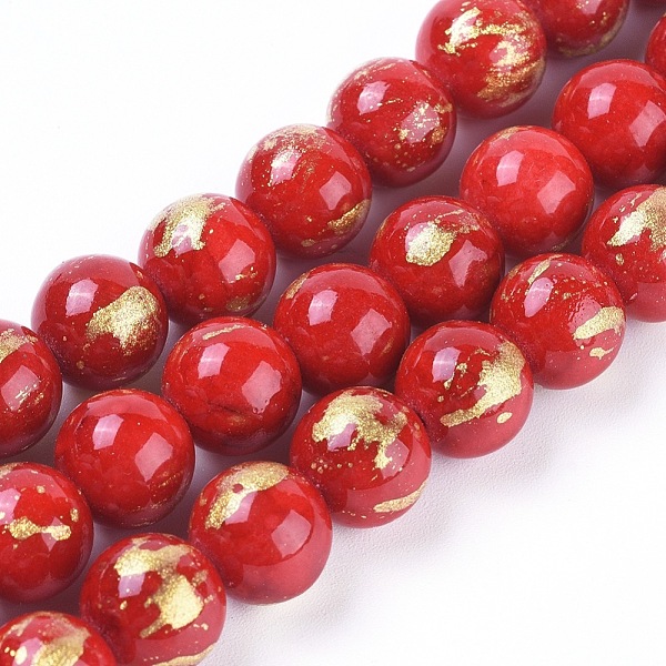 PandaHall Natural Mashan Jade Beads Strands, with Gold Foil, Dyed, Round, Red, 10mm, Hole: 1.4mm, about 39pcs/strand, 15.55 inch(39.5cm)...
PandaHall Natural Mashan Jade Beads Strands, with Gold Foil, Dyed, Round, Red, 10mm, Hole: 1.4mm, about 39pcs/strand, 15.55 inch(39.5cm)...
