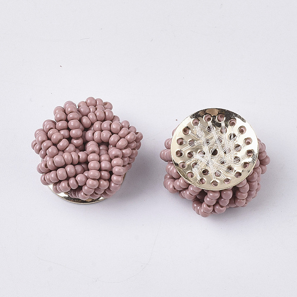 PandaHall Glass Seed Beads Cabochons, Cluster Beads, with Golden Plated Iron Perforated Disc Settings, Flower, Rosy Brown, 19~20x10~12mm...
PandaHall Glass Seed Beads Cabochons, Cluster Beads, with Golden Plated Iron Perforated Disc Settings, Flower, Rosy Brown, 19~20x10~12mm...