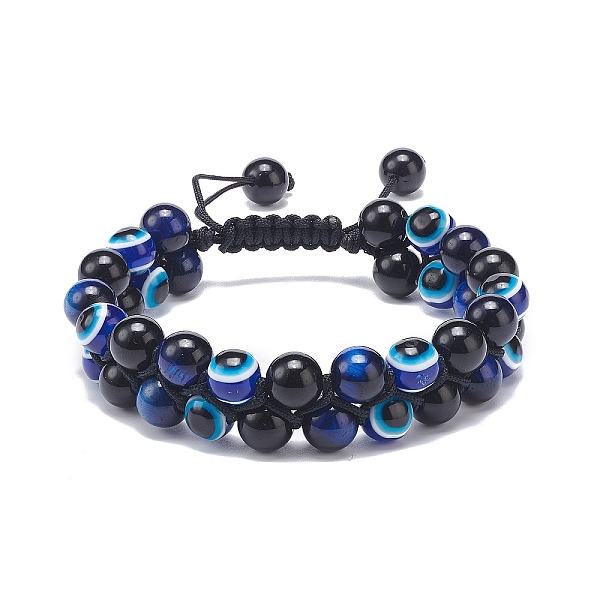PandaHall Natural Blue Tiger Eye(Dyed & Heated) & Eyeless Obsidian & Resin Evil Eye Braided Bead Bracelet, Double Layer Gemstone Lucky...
PandaHall Natural Blue Tiger Eye(Dyed & Heated) & Eyeless Obsidian & Resin Evil Eye Braided Bead Bracelet, Double Layer Gemstone Lucky...