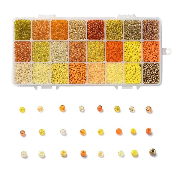 PandaHall 600G 24 Colors Glass Seed Beads, Round, Mixed Color, 8/0, 3~4x2~3mm, Hole: 0.8~1mm, 25g/color Glass Multicolor
PandaHall 600G 24 Colors Glass Seed Beads, Round, Mixed Color, 8/0, 3~4x2~3mm, Hole: 0.8~1mm, 25g/color Glass Multicolor