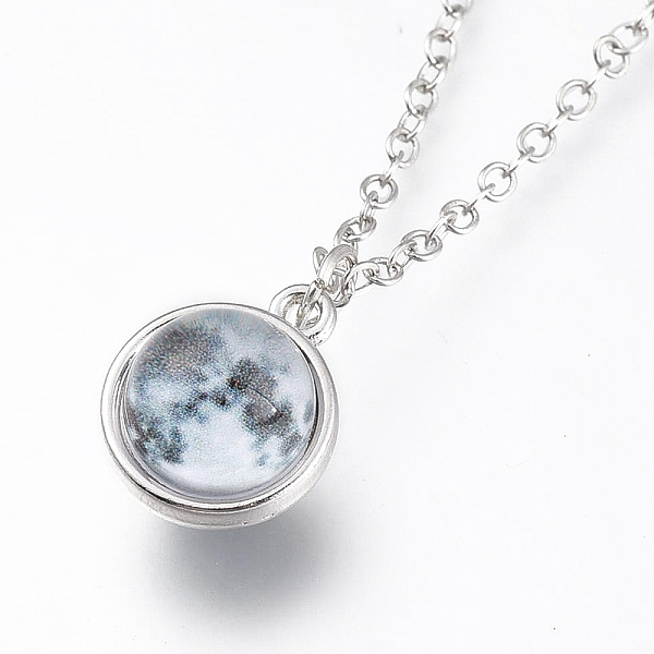PandaHall Glass Pendant Necklace, with Alloy Cable Chains and Lobster Claw Clasps, Cadmium Free & Lead Free, Round, Platinum, Galaxy Pattern...
PandaHall Glass Pendant Necklace, with Alloy Cable Chains and Lobster Claw Clasps, Cadmium Free & Lead Free, Round, Platinum, Galaxy Pattern...