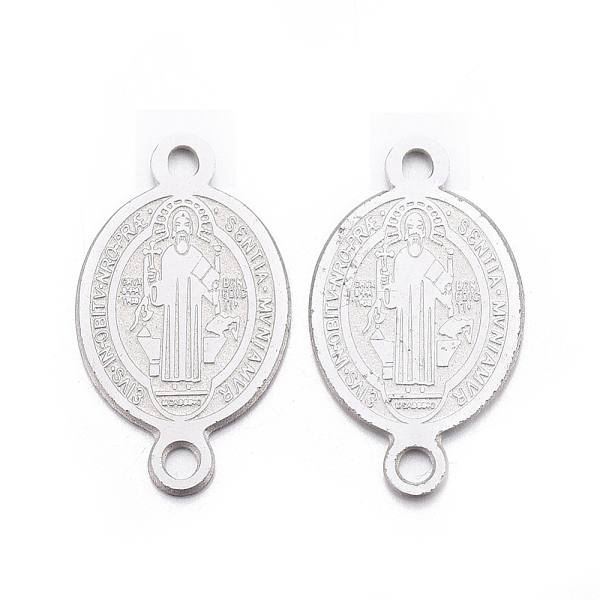 PandaHall 304 Stainless Steel Links connectors, Oval with Saint Benedict, Stainless Steel Color, 16x9x0.8mm, Hole: 1mm 304 Stainless Steel...
PandaHall 304 Stainless Steel Links connectors, Oval with Saint Benedict, Stainless Steel Color, 16x9x0.8mm, Hole: 1mm 304 Stainless Steel...