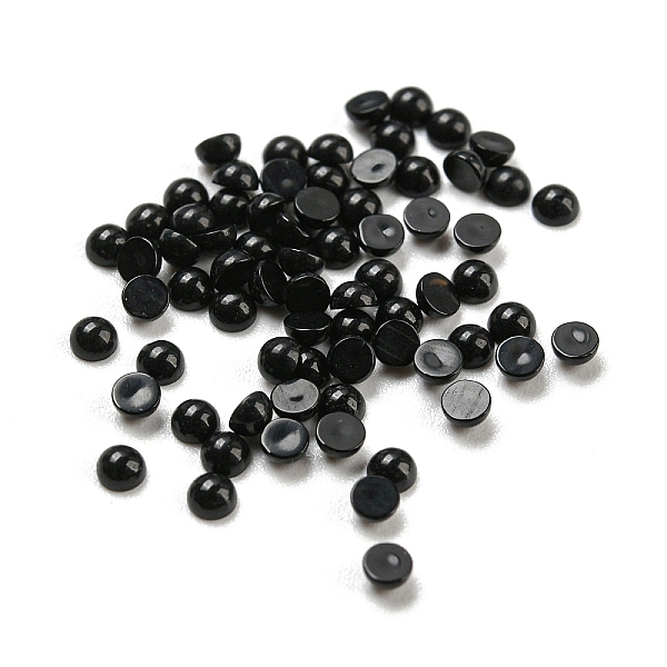 PandaHall Natural Black Onyx(Dyed & Heated) Cabochons, Half Round, 2x1mm Black Onyx Half Round
PandaHall Natural Black Onyx(Dyed & Heated) Cabochons, Half Round, 2x1mm Black Onyx Half Round