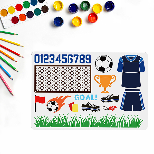 PandaHall PET Hollow Out Drawing Painting Stencils, for DIY Scrapbook, Photo Album, Football Pattern, 400x600mm Plastic Football
PandaHall PET Hollow Out Drawing Painting Stencils, for DIY Scrapbook, Photo Album, Football Pattern, 400x600mm Plastic Football