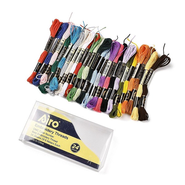 PandaHall 24 Skeins 24 Colors 6-Ply Polyester Embroidery Floss, Cross Stitch Threads, Mixed Color, 0.5mm, 8m/skein, 1 skein/color Polyester..., Multicolor
PandaHall 24 Skeins 24 Colors 6-Ply Polyester Embroidery Floss, Cross Stitch Threads, Mixed Color, 0.5mm, 8m/skein, 1 skein/color Polyester..., Multicolor