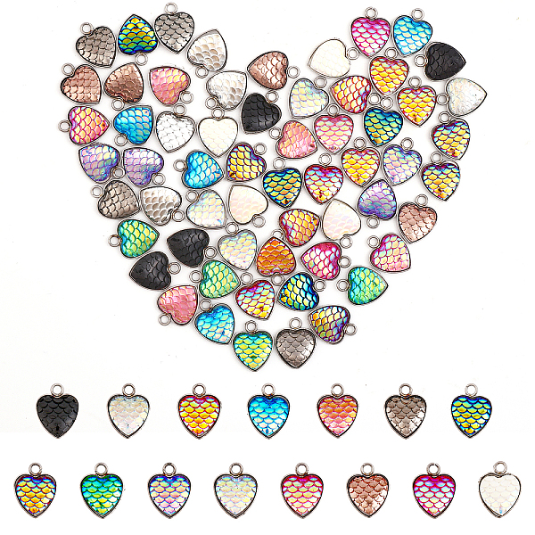 PandaHall CHGCRAFT 60Pcs 15 Colors Scaled Heart Resin Pendants, Heart Charm, with Stainless Steel Color 304 Stainless Steel Pendant..., Multicolor
PandaHall CHGCRAFT 60Pcs 15 Colors Scaled Heart Resin Pendants, Heart Charm, with Stainless Steel Color 304 Stainless Steel Pendant..., Multicolor