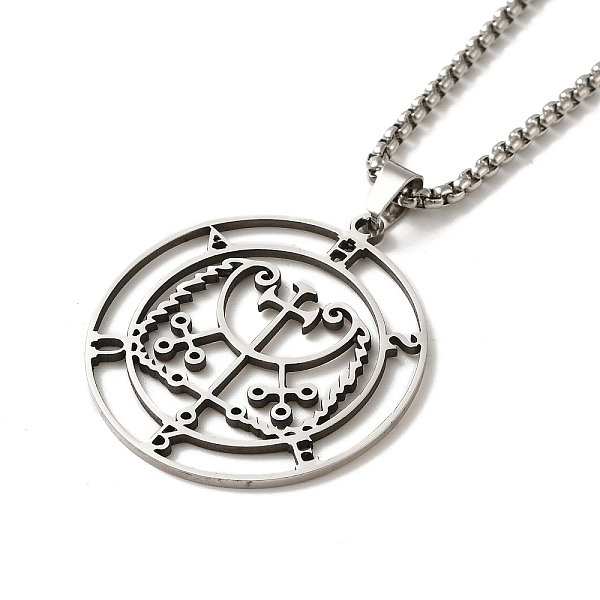 PandaHall Flat Round with Demon Seal Pendant Necklaces, 204 Stainless Steel Box Chain Necklaces, Stainless Steel Color, 23.44 inch(59.55cm)...
PandaHall Flat Round with Demon Seal Pendant Necklaces, 204 Stainless Steel Box Chain Necklaces, Stainless Steel Color, 23.44 inch(59.55cm)...