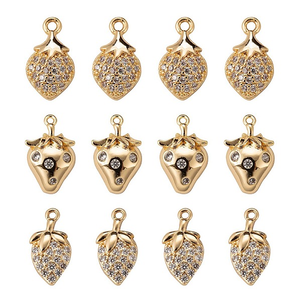 PandaHall 6Pcs Brass Micro Pave Clear Cubic Zirconia Charms, Long-Lasting Plated, Strawberry, Clear, 12~13x6~8x2~3.5mm, Hole: 0.8~1.2mm...
PandaHall 6Pcs Brass Micro Pave Clear Cubic Zirconia Charms, Long-Lasting Plated, Strawberry, Clear, 12~13x6~8x2~3.5mm, Hole: 0.8~1.2mm...