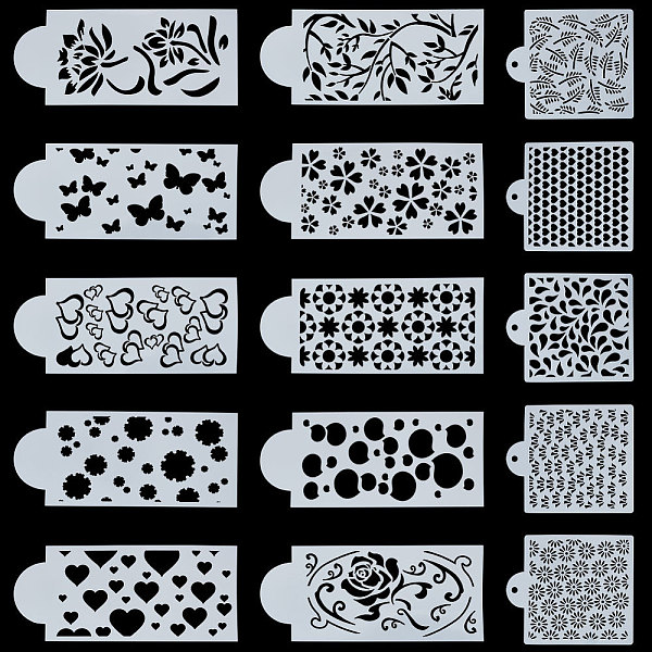 PandaHall GORGECFAFT 15 Style Cake Stencil Decoration Templates Buttercream Cookie Heart Leaf Flower Lotus Teardrop Stencils Embossing..., White
PandaHall GORGECFAFT 15 Style Cake Stencil Decoration Templates Buttercream Cookie Heart Leaf Flower Lotus Teardrop Stencils Embossing..., White
