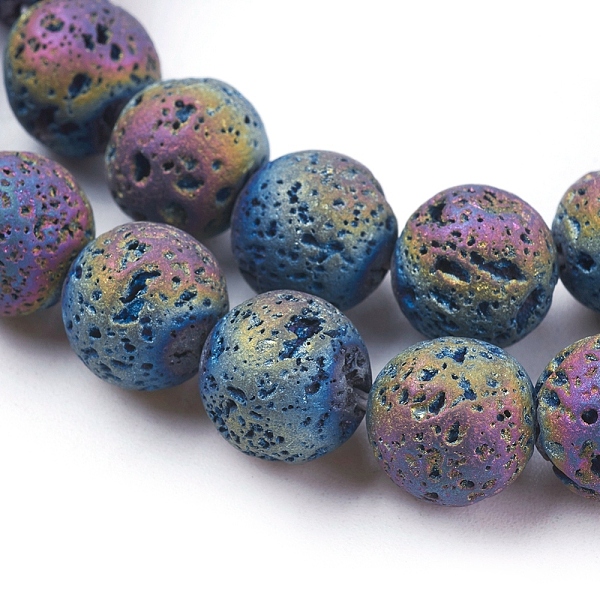 PandaHall Vacuum Plating Electroplated Natural Lava Rock Beads Strands, Round, Multi-color Plated, 10~10.5mm, Hole: 1.5mm, about...
PandaHall Vacuum Plating Electroplated Natural Lava Rock Beads Strands, Round, Multi-color Plated, 10~10.5mm, Hole: 1.5mm, about...