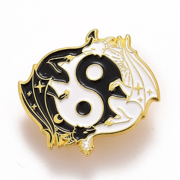 PandaHall Dragon and Great Harmony Enamel Pin, Animal Alloy Badge for Backpack Clothes, Golden, Black, 27.5x30.5x1.5mm, Pin: 1.1mm...
PandaHall Dragon and Great Harmony Enamel Pin, Animal Alloy Badge for Backpack Clothes, Golden, Black, 27.5x30.5x1.5mm, Pin: 1.1mm...