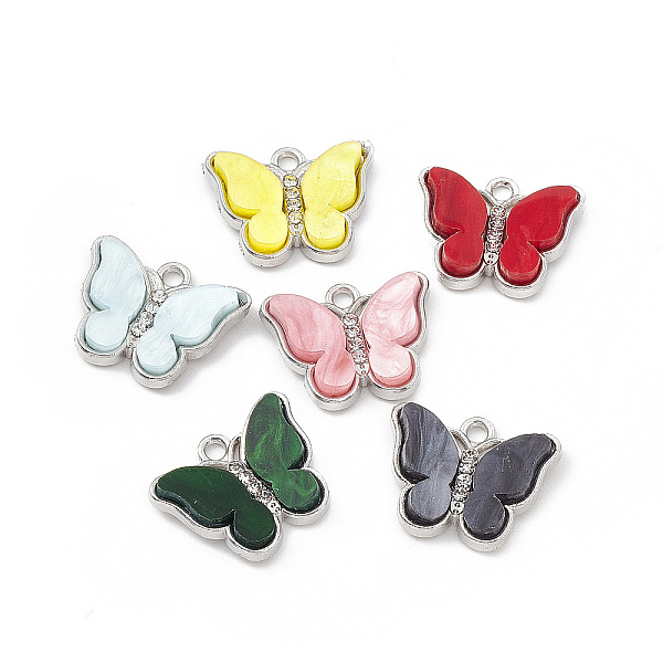 PandaHall Acrylic Pendants, with Light Gold Tone Alloy Rhinestone Findings, Butterfly Charm, Mixed Color, 15x18x4mm, Hole: 1.8mm..., Multicolor
PandaHall Acrylic Pendants, with Light Gold Tone Alloy Rhinestone Findings, Butterfly Charm, Mixed Color, 15x18x4mm, Hole: 1.8mm..., Multicolor