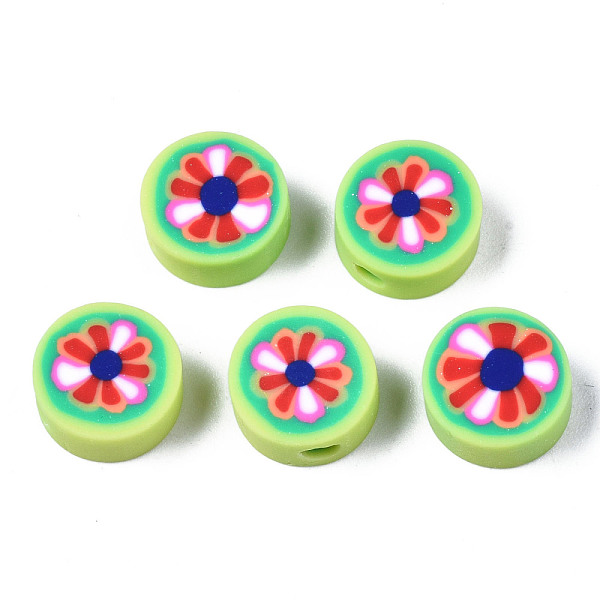 PandaHall Handmade Polymer Clay Beads, for DIY Jewelry Crafts Supplies, Flat Round with Flower, Pale Green, 9.5~10x4.5mm, Hole: 1.8mm...
PandaHall Handmade Polymer Clay Beads, for DIY Jewelry Crafts Supplies, Flat Round with Flower, Pale Green, 9.5~10x4.5mm, Hole: 1.8mm...