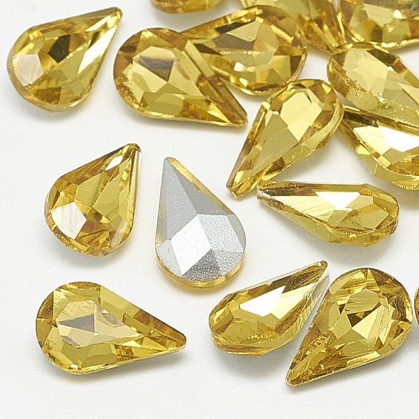 PandaHall Pointed Back Glass Rhinestone Cabochons, Back Plated, Faceted, teardrop, Topaz, 10x6x3mm Glass Rhinestone Teardrop Yellow
PandaHall Pointed Back Glass Rhinestone Cabochons, Back Plated, Faceted, teardrop, Topaz, 10x6x3mm Glass Rhinestone Teardrop Yellow