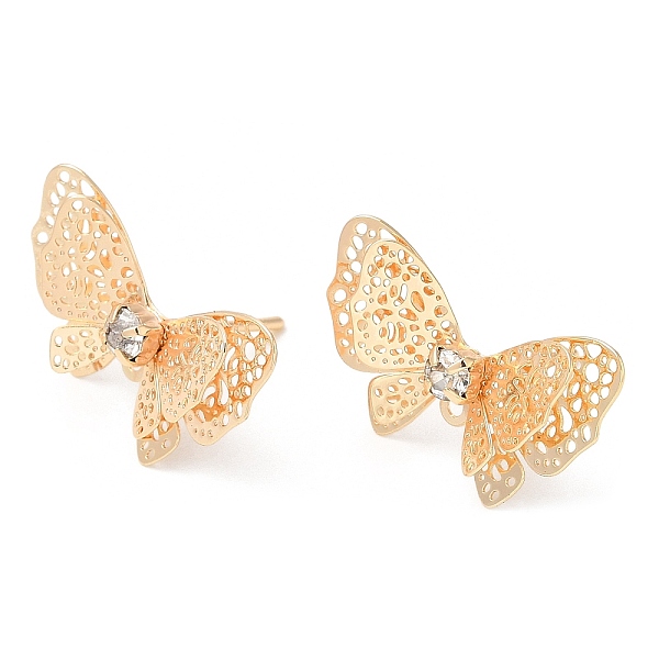 PandaHall Brass with Glass Stud Earring Findings, with Horizontal Loop, Butterfly, Real 18K Gold Plated, 21.5x14mm, Hole: 1.8mm, Pin: 0.8mm...
PandaHall Brass with Glass Stud Earring Findings, with Horizontal Loop, Butterfly, Real 18K Gold Plated, 21.5x14mm, Hole: 1.8mm, Pin: 0.8mm...