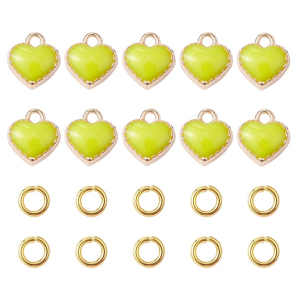 PandaHall Heart Alloy Enamel Charms, with Brass Open Jump Rings, Green Yellow, Charms: 8x7.5x2.5mm, hole: 1.5mm, 10pcs; Jump Rings: 20 Gauge...
PandaHall Heart Alloy Enamel Charms, with Brass Open Jump Rings, Green Yellow, Charms: 8x7.5x2.5mm, hole: 1.5mm, 10pcs; Jump Rings: 20 Gauge...