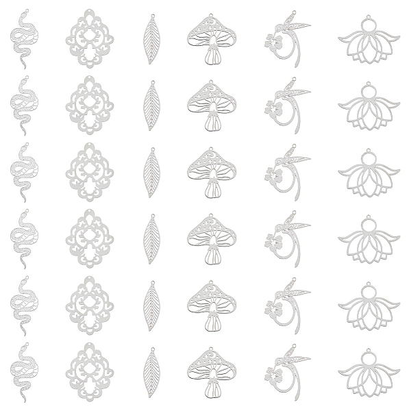 PandaHall DICOSMETIC 60Pcs 6 Style 201 Stainless Steel Pendants, Etched Metal Embellishments, Snake & Lotus & Leaf & Mushroom Charm...
PandaHall DICOSMETIC 60Pcs 6 Style 201 Stainless Steel Pendants, Etched Metal Embellishments, Snake & Lotus & Leaf & Mushroom Charm...