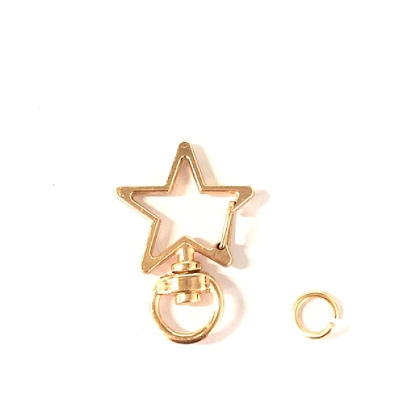 PandaHall Star Alloy Swivel Clasps, Lanyard Push Gate Snap Clasps, Light Gold, 3.4x2.4x0.6cm, Hole: 9x5mm, Jump Ring: 8x1mm Alloy
PandaHall Star Alloy Swivel Clasps, Lanyard Push Gate Snap Clasps, Light Gold, 3.4x2.4x0.6cm, Hole: 9x5mm, Jump Ring: 8x1mm Alloy
