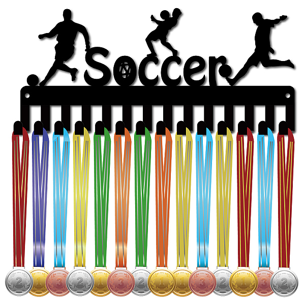 PandaHall Iron Medal Holder Frame, 14 Hooks Medals Display Hanger Rack, with Screws, Black, Football, 130x290mm Iron Football Black
PandaHall Iron Medal Holder Frame, 14 Hooks Medals Display Hanger Rack, with Screws, Black, Football, 130x290mm Iron Football Black