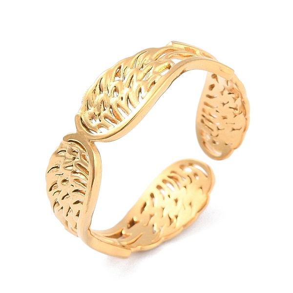 PandaHall Ion Plating(IP) 304 Stainless Steel Wings Wrap Open Cuff Ring for Women, Golden, Inner Diameter: 17.3mm 304 Stainless Steel
PandaHall Ion Plating(IP) 304 Stainless Steel Wings Wrap Open Cuff Ring for Women, Golden, Inner Diameter: 17.3mm 304 Stainless Steel
