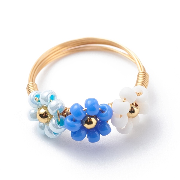 PandaHall Glass Seed Braided Bead Flower Finger Rings, Gold Plated Copper Wire Wrap Jewelry for Women, Royal Blue, US Size 8 1/2(18.5mm)...
PandaHall Glass Seed Braided Bead Flower Finger Rings, Gold Plated Copper Wire Wrap Jewelry for Women, Royal Blue, US Size 8 1/2(18.5mm)...