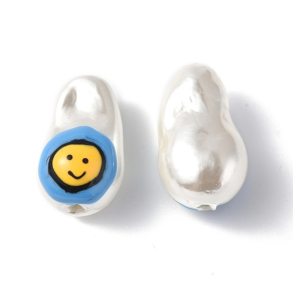 PandaHall Shell Enamel Beads, Oval with Smiling Face, Dodger Blue, 21~21.5x12.5~13x12mm, Hole: 1~1.2mm White Shell Oval
PandaHall Shell Enamel Beads, Oval with Smiling Face, Dodger Blue, 21~21.5x12.5~13x12mm, Hole: 1~1.2mm White Shell Oval