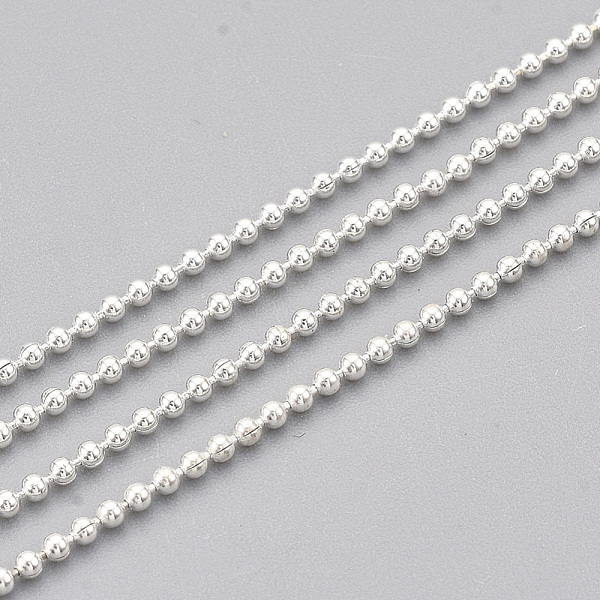PandaHall Brass Ball Chains, with Spool, Soldered, Silver Color Plated, 1.2mm, about 100yard/roll Brass
PandaHall Brass Ball Chains, with Spool, Soldered, Silver Color Plated, 1.2mm, about 100yard/roll Brass